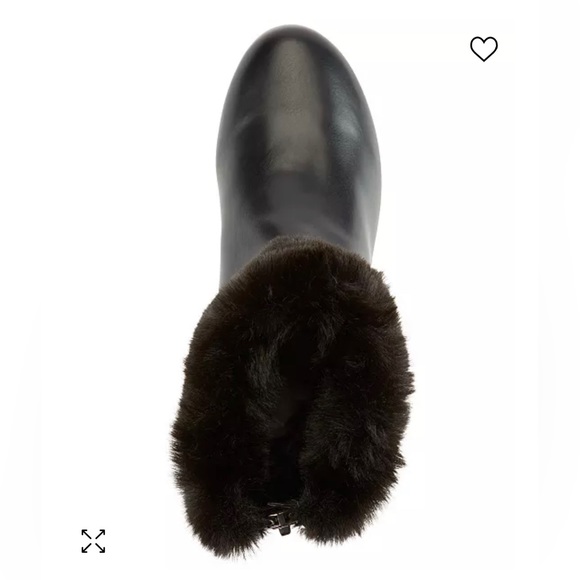 Dkny Abri Black fur Bootie Ankle Boots - Picture 4 of 5